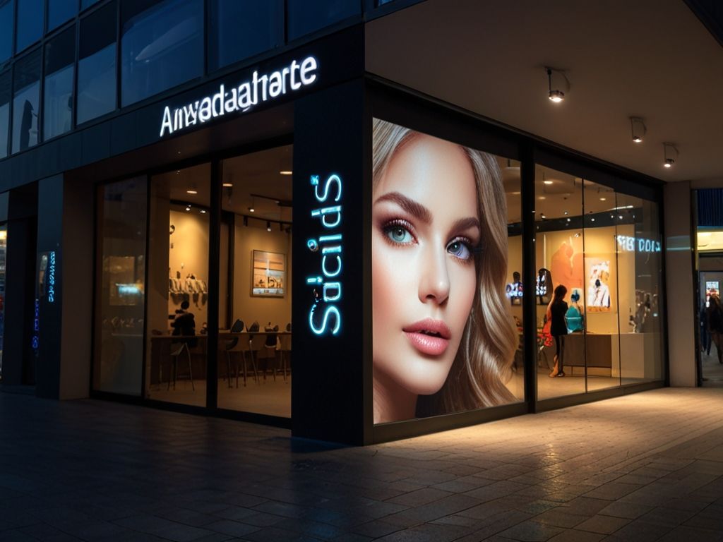 Pantallas led para  escaparates de moda